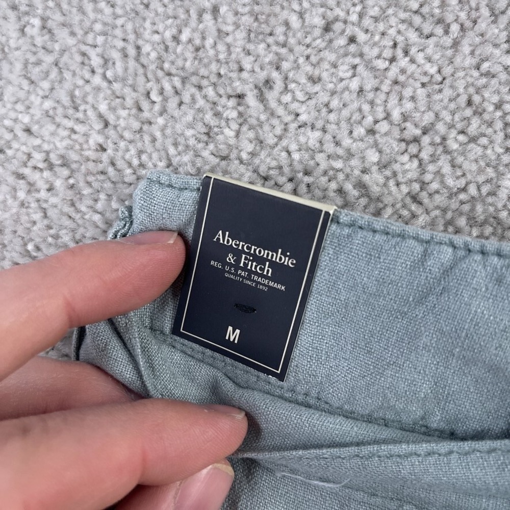 Abercrombie and Fitch Shorts Womens Medium Green Linen Blend Waist‎ Tie NEW NWT - Picture 12 of 15